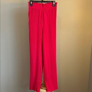 Japna Elegant Pink Pleated Women's Pants Medium